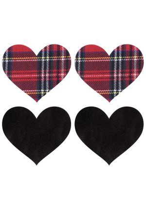 Peekaboo Schoolgirl Hearts Pasties - Red