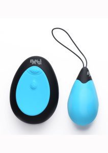 Bang! 10X Rechargeable Silicone Vibrating Egg with Remote Control - Blue