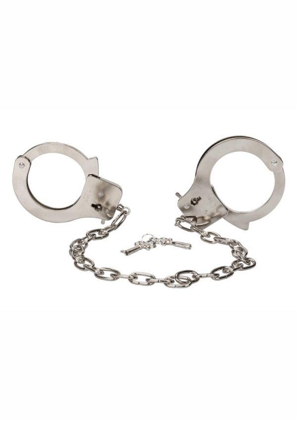 Chrome Hand Cuffs with Chain - Silver