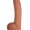Jock Bareskin Realistic Vibrating Dong with Balls 10in - Vanilla
