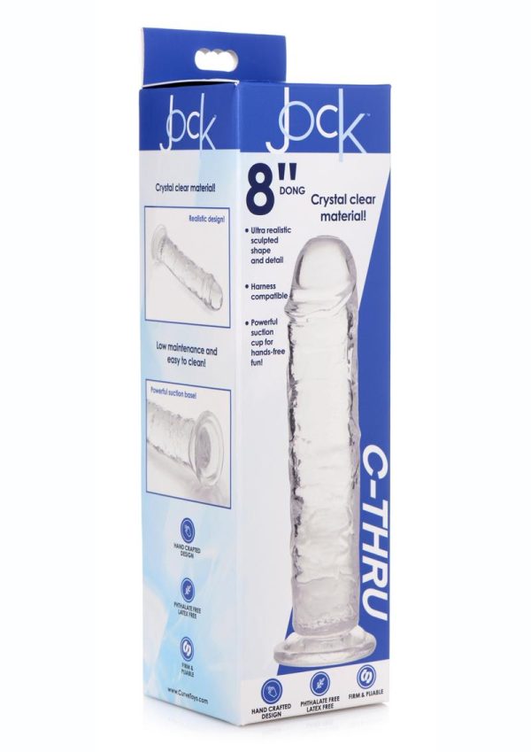 Jock C-Thru Slim Realistic Dong 8in - Clear