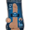Fleshstixxx Dual Density Silicone Bendable Dong with Balls 9in - Caramel