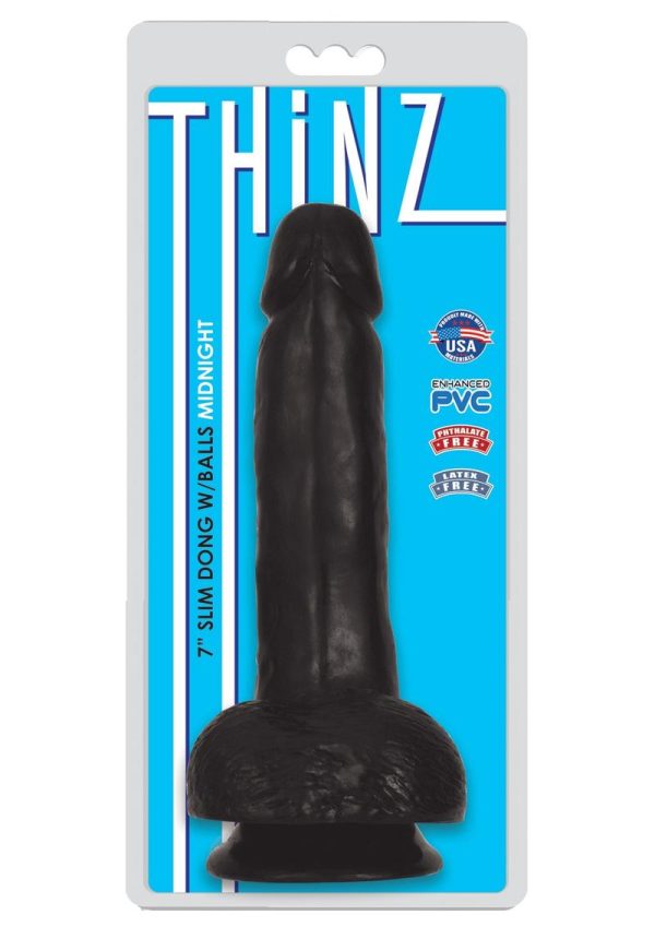 Thinz Slim Dong with Balls 7in - Black