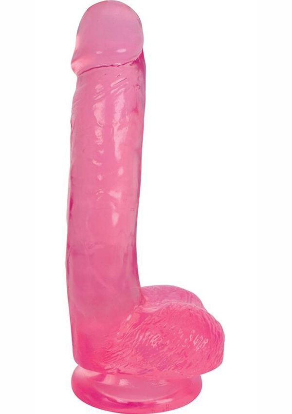 Lollicock Slim Stick Dildo with Balls 7in - Cherry Ice