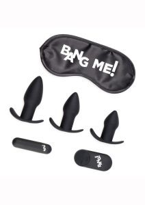 Bang! Backdoor Adventure Rechargeable Silicone Butt Plug Kit (set of 5) - Black