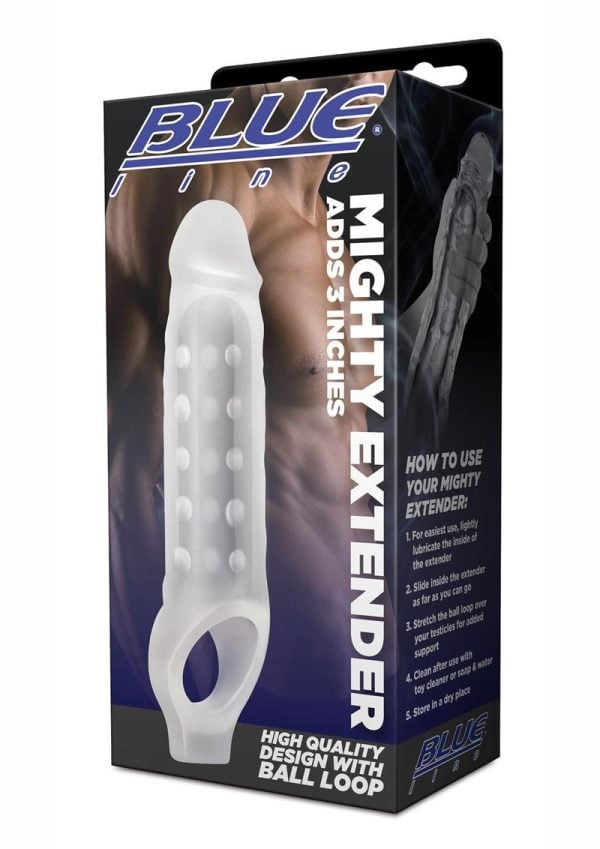 Blue Line CandB Gear Mighty Extender Penis Sleeve - Clear