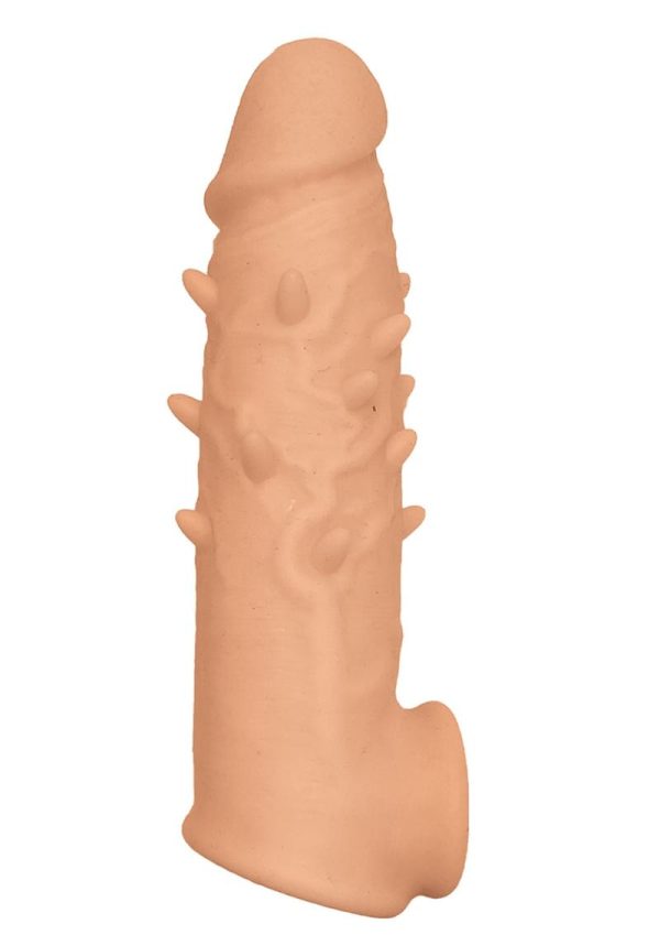 Natural Realskin Spiked Vibrating Penis Xtender - Vanilla