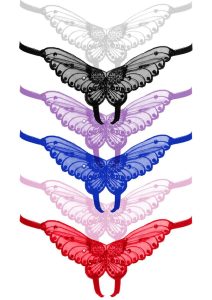 Leg Avenue Butterfly Crotchless with Pearl Sequin Detail (12 pack) - O/S - Assorted