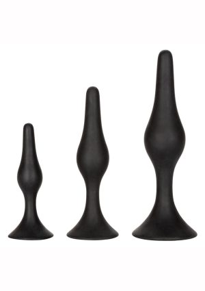 Silicone Anal Starter Kit (3 Per Set) - Black