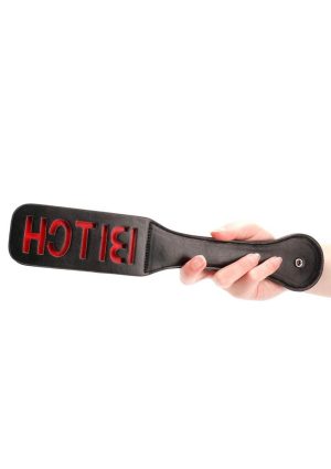 Ouch! Leather Paddle Bitch - Black