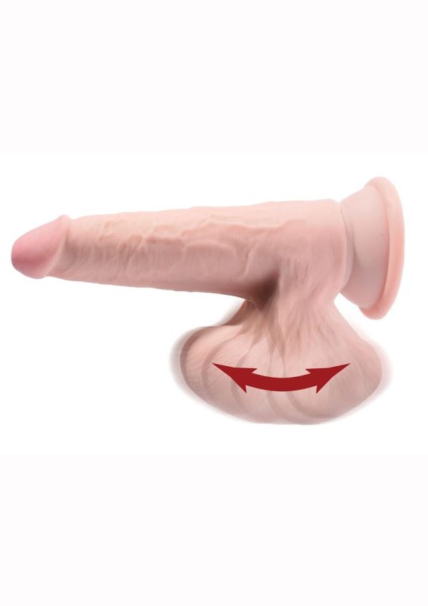 King Cock Triple Density Cock with Swinging Balls 8in - Vanilla