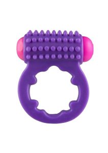 Rock Candy Sugar Buzz Vibrating Cock Ring - Purple