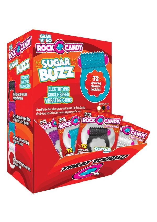Rock Candy Sugar Buzz Vibrating Cock Rings Display (24 per display)