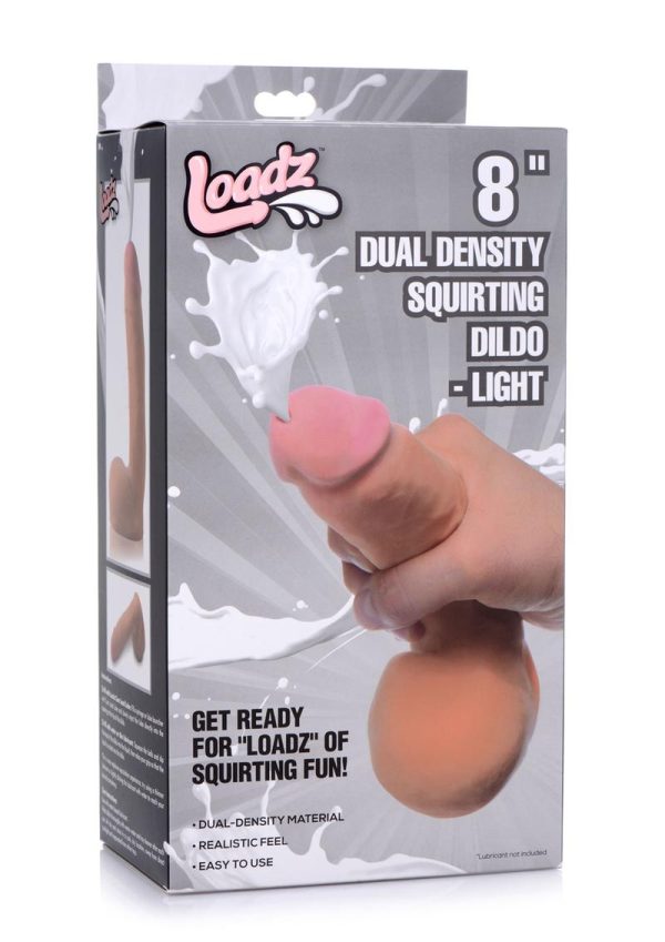 Loadz Dual Density Squirting Dildo 8in - Vanilla