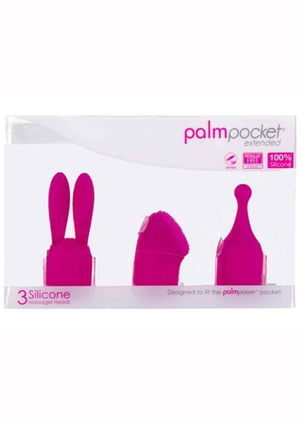 PalmPower Pocket Extended Silicone Attachments (set of 3) - Pink