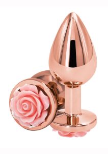 Rear Assets Rose Aluminum Anal Plug - Medium - Pink/Rose Gold