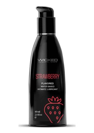 Wicked Aqua Water Based Flavored Lubricant Strawberry 2oz