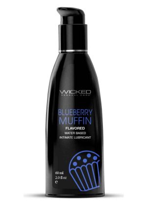 Wicked Aqua Water Based Flavored Lubricant Blueberry Muffin 2oz