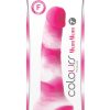 Colours Pleasures Yum Yum Silicone Dildo 7in - Pink/White