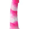 Colours Pleasures Yum Yum Silicone Dildo 7in - Pink/White