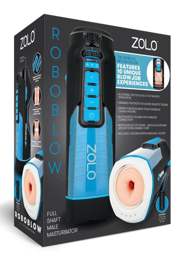 ZOLO Blowbot Full Shaft Male Blowjob Masturbator - Blue/Black