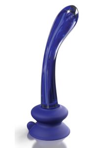 Icicles No. 89 Glass G-Spot Wand with Bendable Silicone Suction Cup - Blue