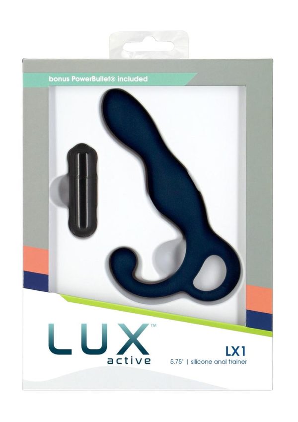 LUX Active LX1 Silicone Rechargeable Anal Trainer with Bullet - Navy