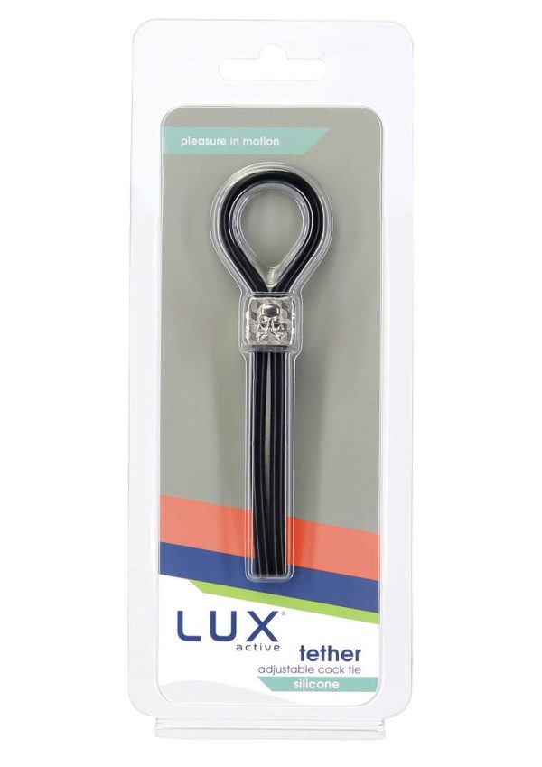 LUX Active Tether Adjustable Silicone Cock Tie - Black/Silver