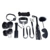 Strict Deluxe 10 Piece Bondage Set - Black