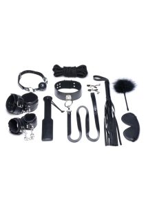 Strict Deluxe 10 Piece Bondage Set - Black