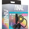 Anal Adventures Platinum Silicone Anal Plug with Vibrating Cock Ring - Black