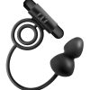 Anal Adventures Platinum Silicone Anal Plug with Vibrating Cock Ring - Black