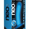 Neo Elite Glow In The Dark Tao Silicone Dual Dense Dildo 7in - Neon Blue