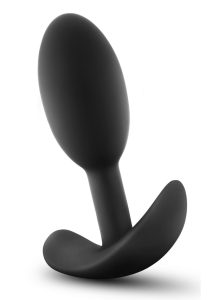 Anal Adventures Platinum Silicone Vibrating Slim Anal Plug - Small - Black