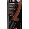 King Cock Plus Rechargeable Thrusting Dildo with Balls 7.5in - Chocolate