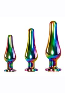 Rainbow Metal Anal Plug Set (3 piece)