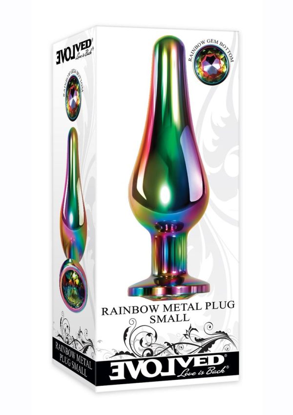 Rainbow Metal Anal Plug - Small