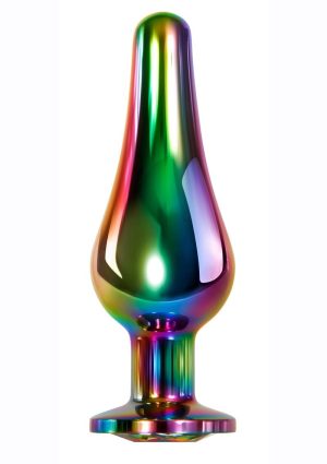 Rainbow Metal Anal Plug - Small