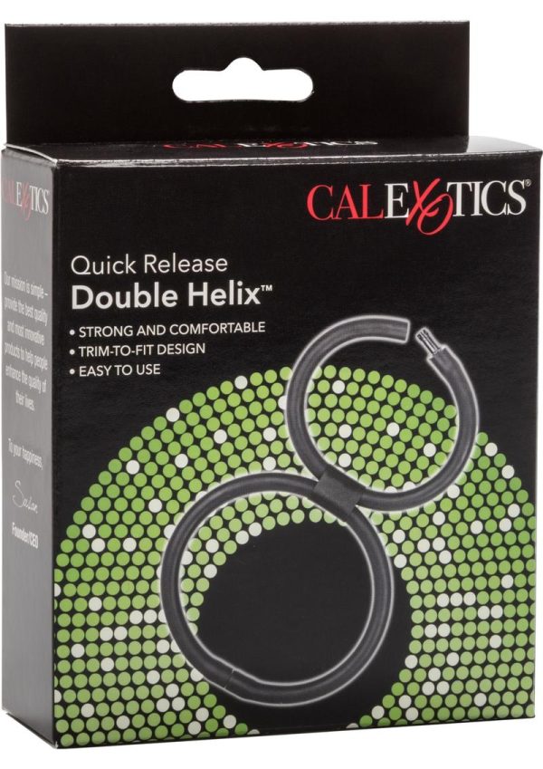 Quick Release Double Helix Cock Ring - Black