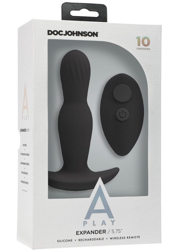 A-Play Expander Rechargeable Silicone Anal Plug with Remote Control - Black