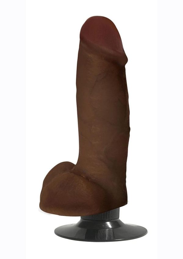 JOCK Vibrating Dildo with Balls 7in - Chocolate