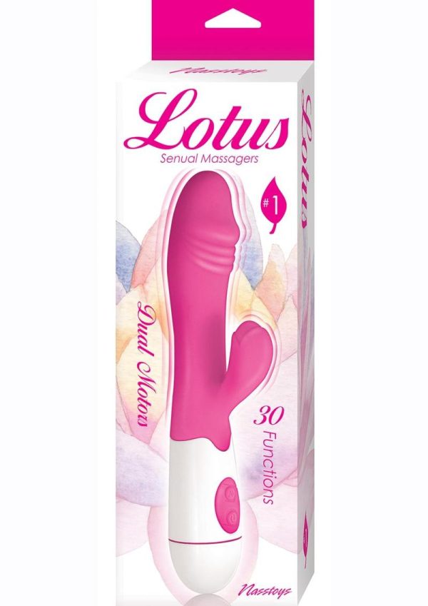 Lotus Sensual Massager #1 Silicone Rabbit Vibrator - Pink/White