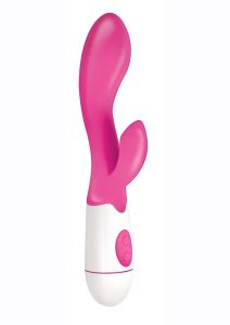 Lotus Sensual Massager #2 Silicone Rabbit Vibrator- Pink/White