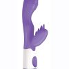 Lotus Sensual Massager #3 Silicone Rabbit Vibrator - Purple/White