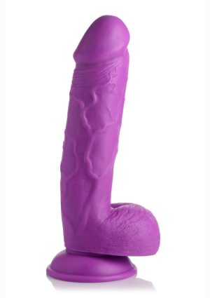 Pop Peckers Dildo With Balls 8.25in - Purple