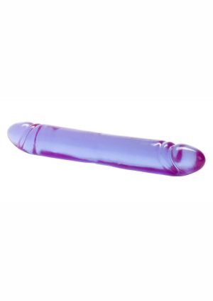 Reflective Gel Smooth Double Dildo 12in - Purple