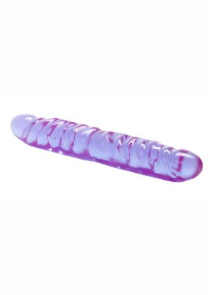 Reflective Gel Veined Double Dildo 12in - Purple