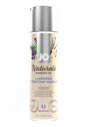 JO Naturals Lavender and Tahitian Vanilla Massage Oil 4oz