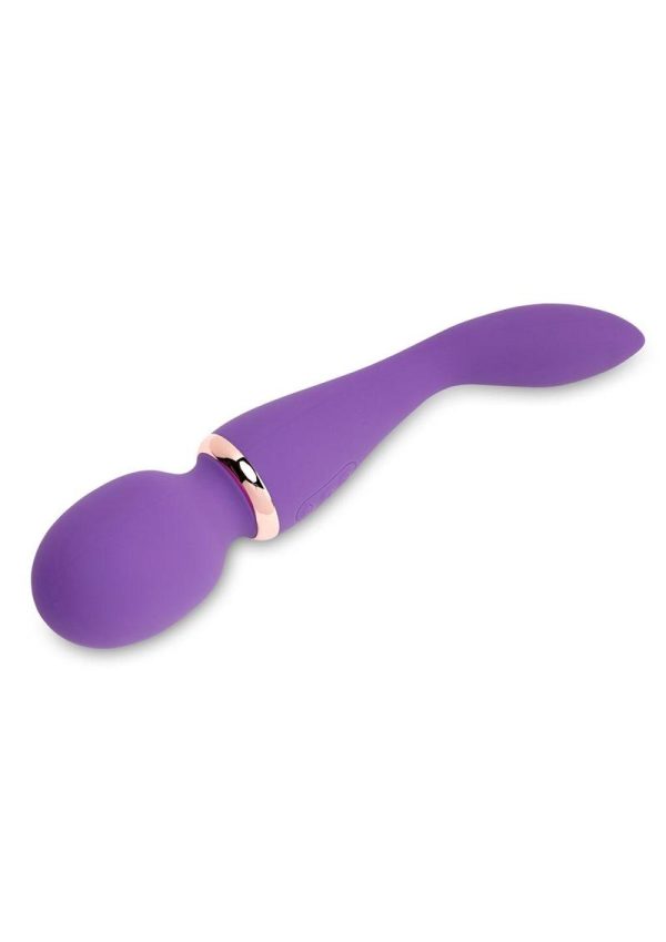 Nu Sensuelle XLR8 Alluvion Silicone Rechargeable Wand Massager - Purple/ Rose Gold