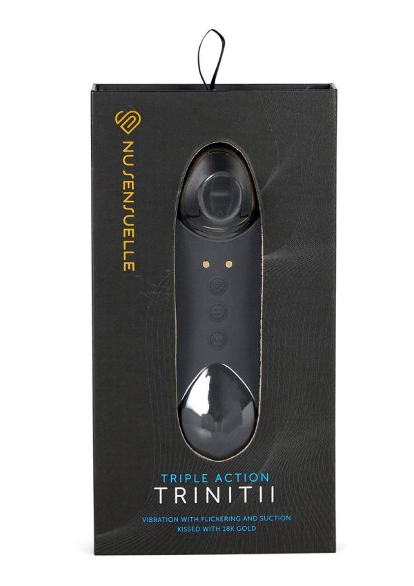 Nu Sensuelle Trinitii Triple Action Suction Flickering Tongue 18k - Gold/Black